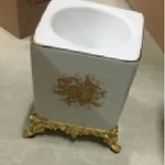 陶瓷摆台四方牙签筒