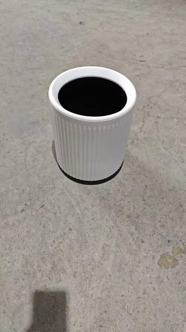 竖纹圆形双层垃圾桶