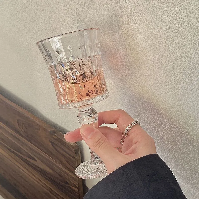 玻璃 钻石高脚红酒杯
