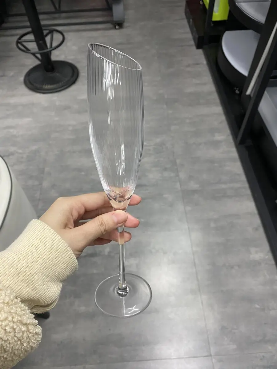 玻璃 斜口香槟杯