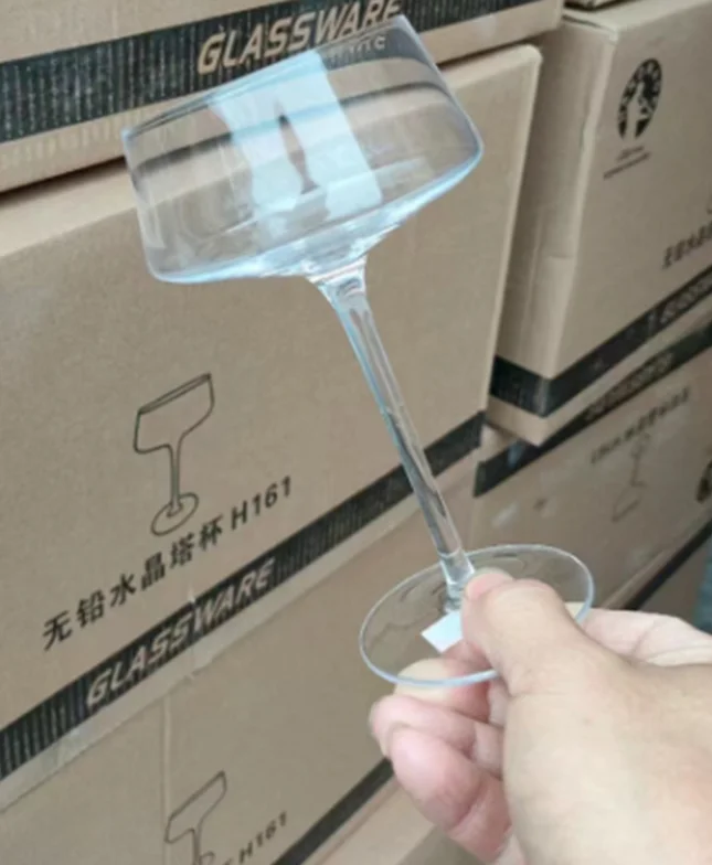 玻璃 高脚水晶塔杯