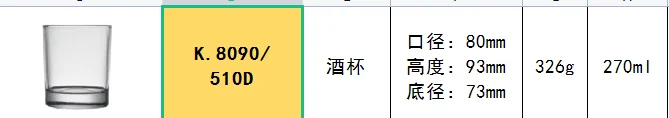 510D 厚底洋酒杯
