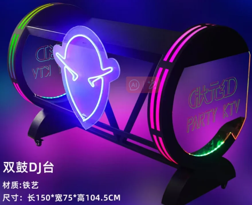 轮型霓虹DJ打碟台