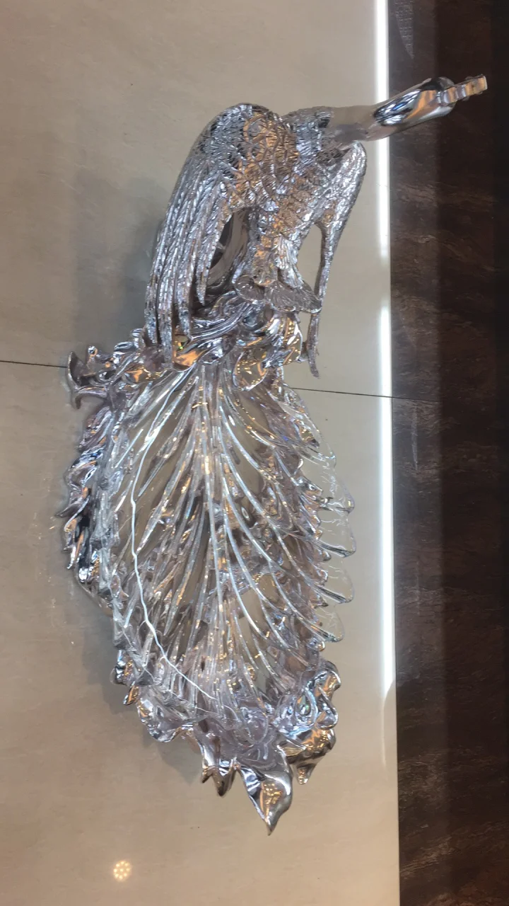 金色凤凰长尾果盘底座（不含碟）