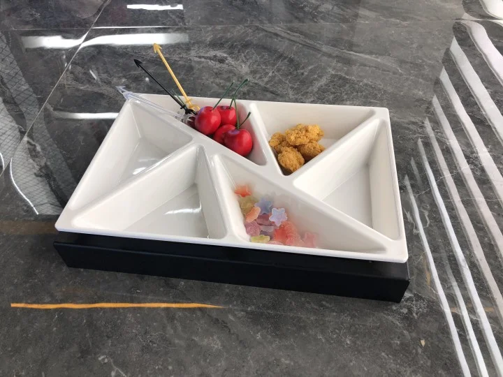 6合1 三角拼接小吃盘