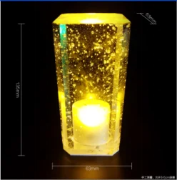 发光方水晶台灯