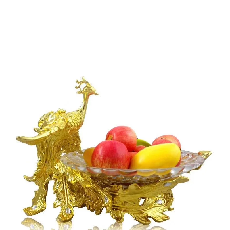 金色凤凰果盘底座（不含碟）