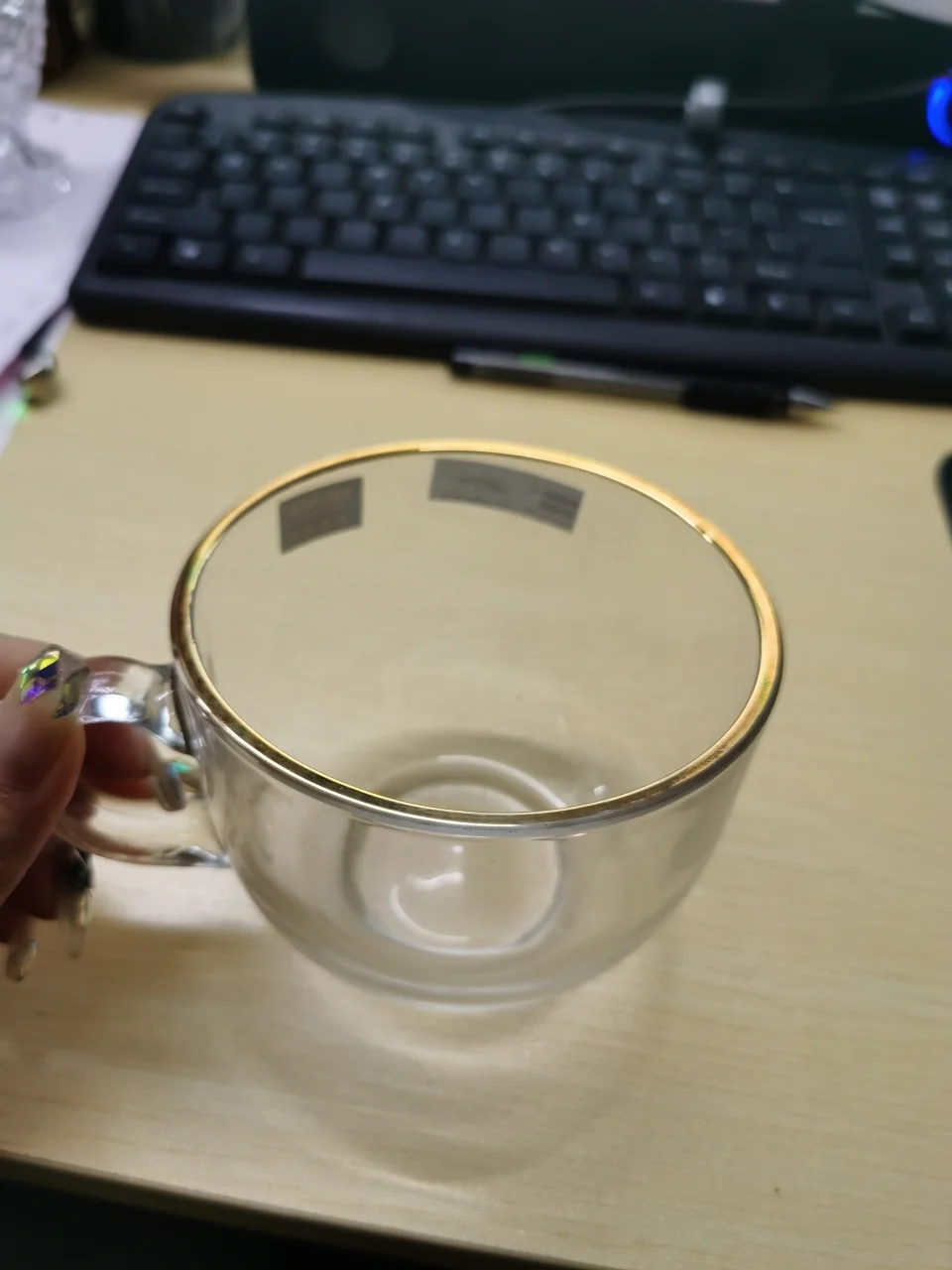 玻璃手提牛奶杯
