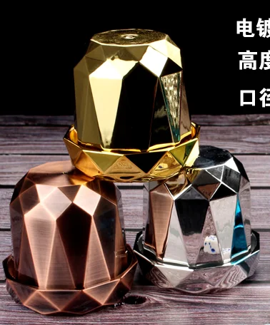 电镀棱形子母色盅