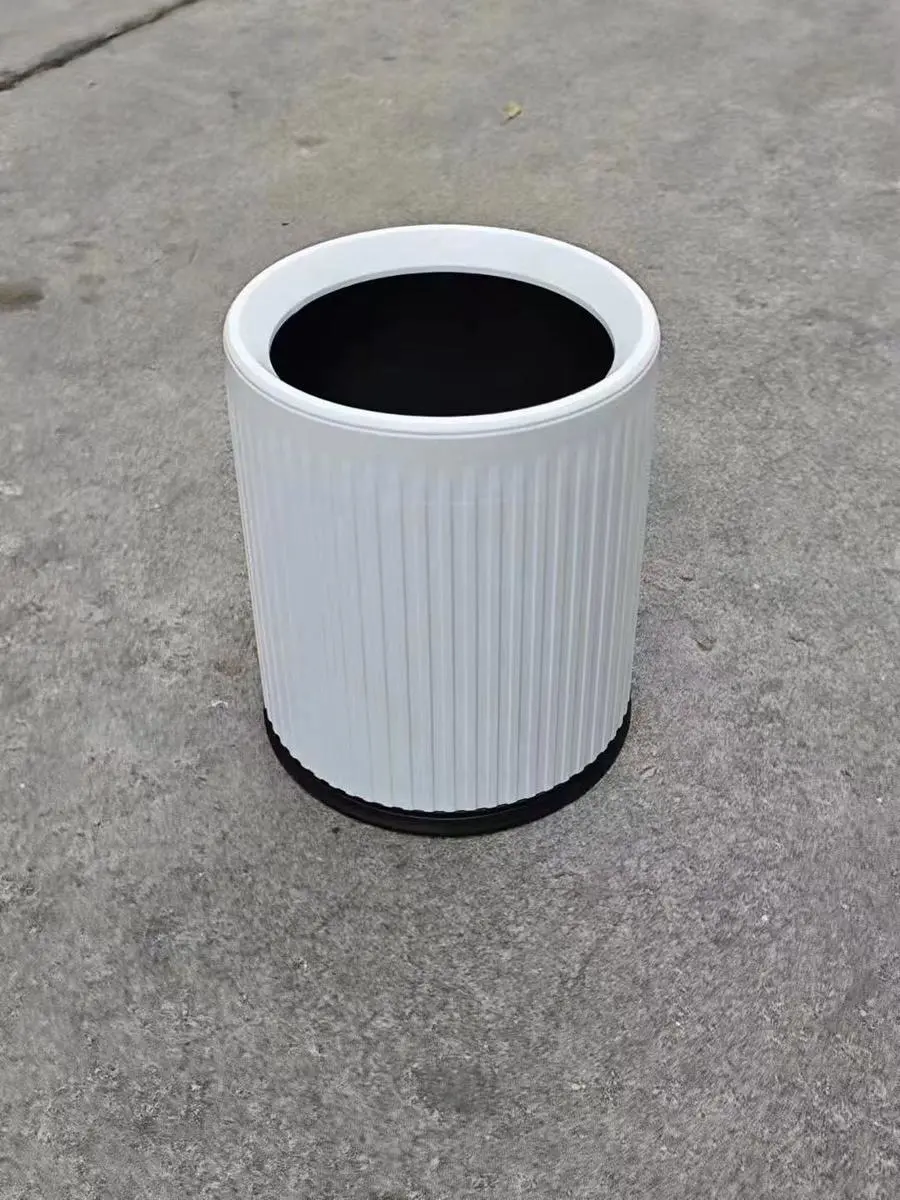竖纹圆形双层垃圾桶