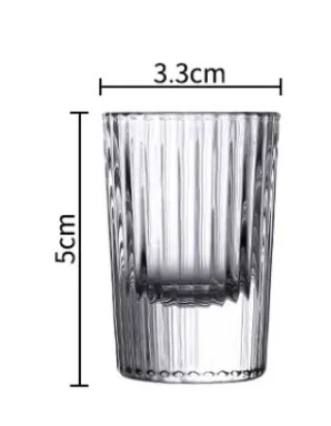 玻璃竖纹白酒杯