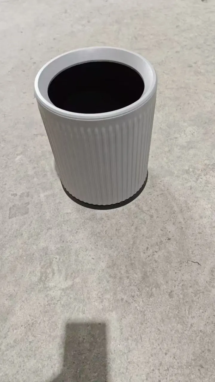 竖纹圆形双层垃圾桶