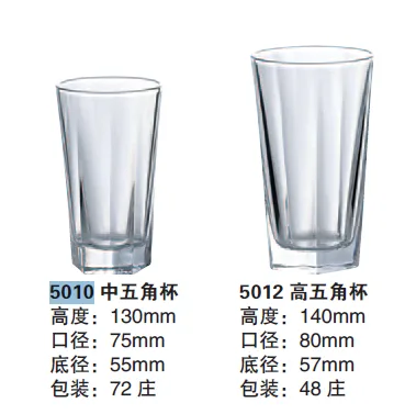玻璃 高身五角杯