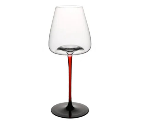 水晶红黑凹底红酒杯 - AT260-R-600ml