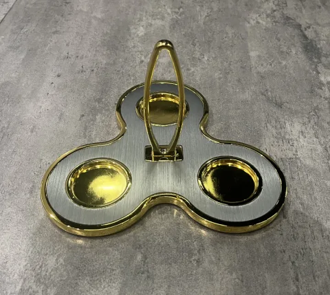 金灰尊雅 - 3位小吃架（单架 金）