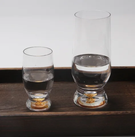 玻璃 金箔啤酒杯