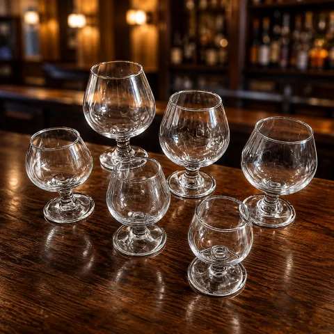 玻璃 卷边白兰地杯