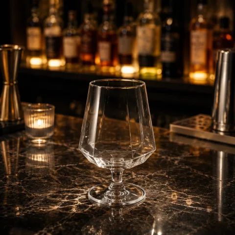 玻璃 六棱白兰地杯