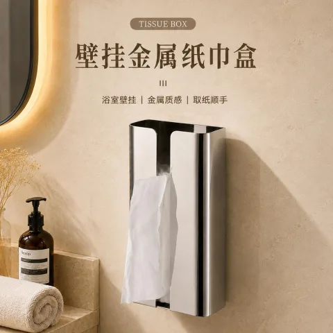 壁挂金属纸巾盒