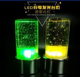 发光圆水晶台灯有底