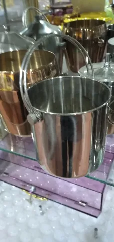 提手光身不锈钢冰粒桶