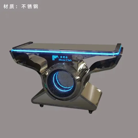 中圆双弧DJ打碟台 - 不锈钢 1.2m