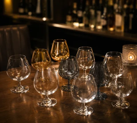 玻璃 圆肚白兰地杯