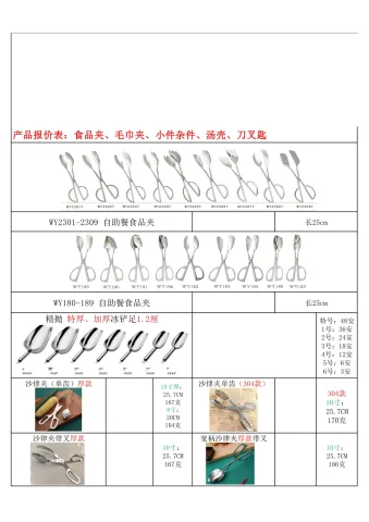 不锈钢夹具餐具