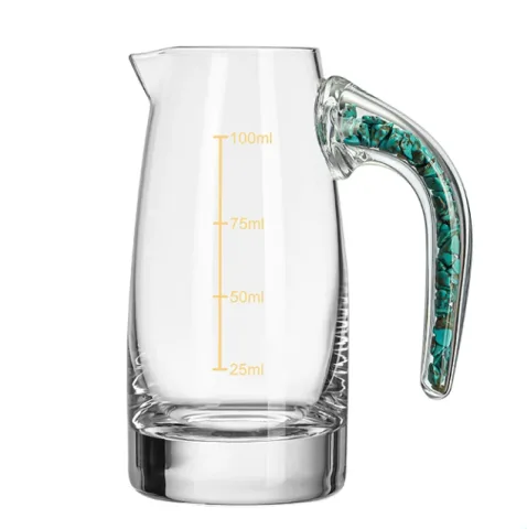 高档白酒酒具 - 100ml 带柄分酒器（绿石手柄）