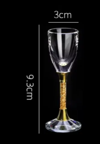高档白酒酒具 - 10ml 金箔高脚杯