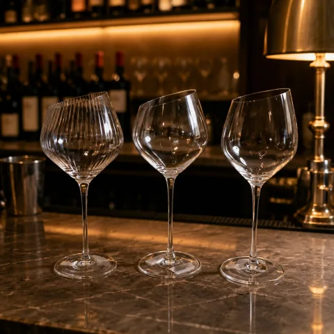 玻璃 斜口红酒杯