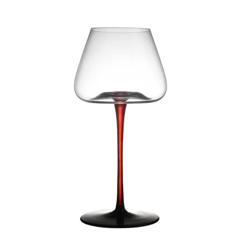 水晶红黑凹底红酒杯 - AT220-R-500ml